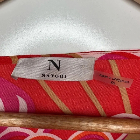 Natori Abstract Floral Cowl Neck Tie Waist Dress Size XS - Picture 4 of 7